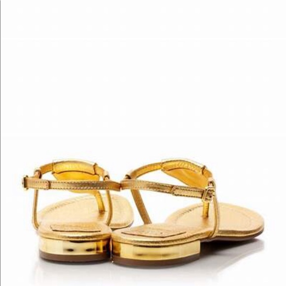 Tory Burch Britton Metallic Thong Sandals 8 - Picture 2 of 9